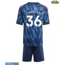 Arsenal Martin Zubimendi #36 Auswärts Trikotsatz Kinder 2025-26 Kurzarm (+ Kurze Hosen)